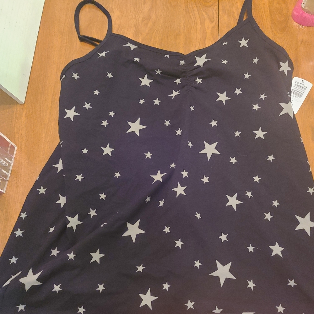 Torrid black cami with stars